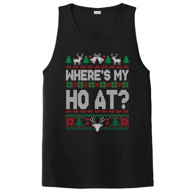 Where My HoS At Ho Matching Couple Christmas Ugly Cute Gift PosiCharge Competitor Tank