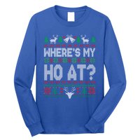 Where My HoS At Ho Matching Couple Christmas Ugly Cute Gift Long Sleeve Shirt