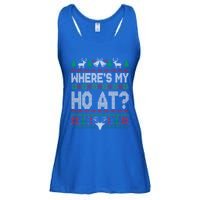 Where My HoS At Ho Matching Couple Christmas Ugly Cute Gift Ladies Essential Flowy Tank