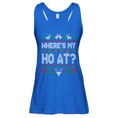 Where My HoS At Ho Matching Couple Christmas Ugly Cute Gift Ladies Essential Flowy Tank