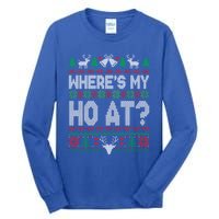 Where My HoS At Ho Matching Couple Christmas Ugly Cute Gift Tall Long Sleeve T-Shirt