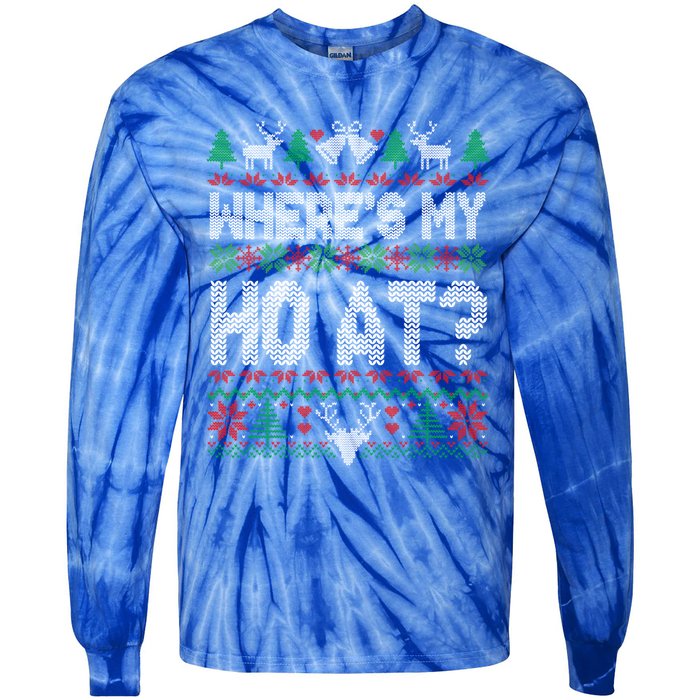 Where My HoS At Ho Matching Couple Christmas Ugly Cute Gift Tie-Dye Long Sleeve Shirt