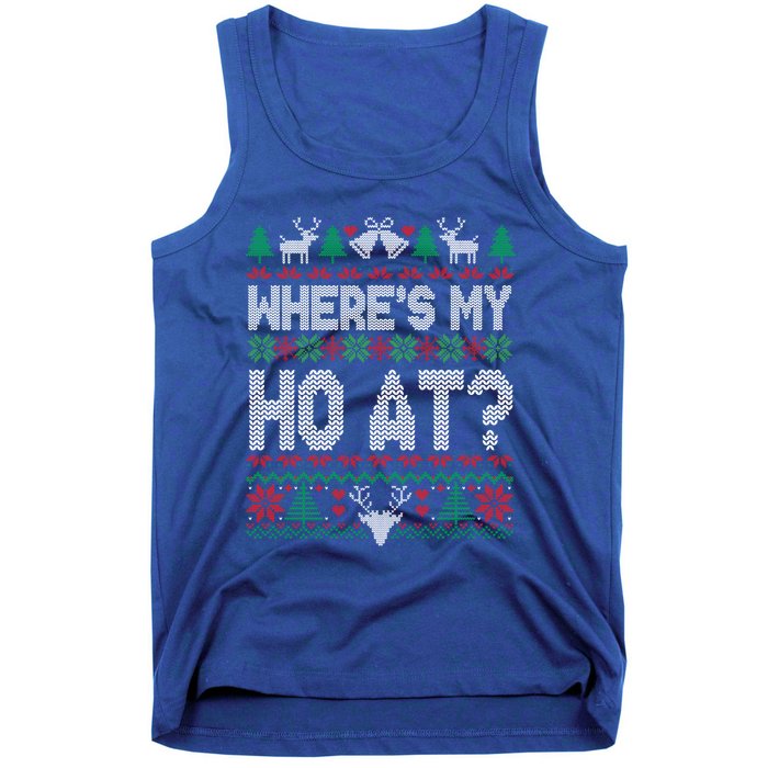 Where My HoS At Ho Matching Couple Christmas Ugly Cute Gift Tank Top