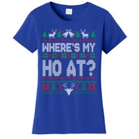 Where My HoS At Ho Matching Couple Christmas Ugly Cute Gift Women's T-Shirt