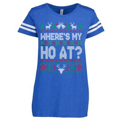 Where My HoS At Ho Matching Couple Christmas Ugly Cute Gift Enza Ladies Jersey Football T-Shirt