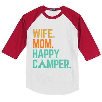 Wife Mom Happy Camper Cute Funny Matching Family Camping Cute Gift Kids Colorblock Raglan Jersey