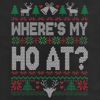 Where My Ho's At Ho Matching Couple Christmas Ugly Sweater  Garment-Dyed Fleece Hoodie