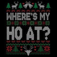 Where My Ho's At Ho Matching Couple Christmas Ugly Sweater  Sustainable Bucket Hat