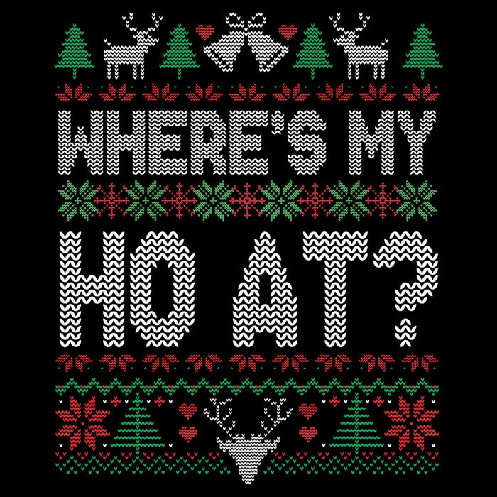 Where My Ho's At Ho Matching Couple Christmas Ugly Sweater  Sustainable Bucket Hat