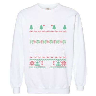 Where My Ho's At Ho Matching Couple Christmas Ugly Sweater  Garment-Dyed Sweatshirt