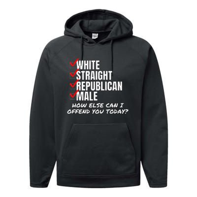 White Male How Can I Offend You Performance Fleece Hoodie