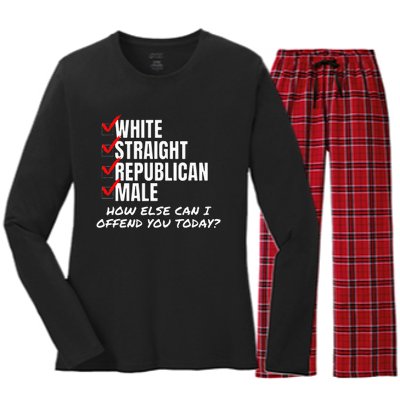 White Male How Can I Offend You Women's Long Sleeve Flannel Pajama Set 