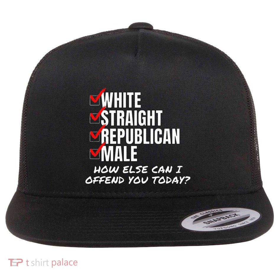 White Male How Can I Offend You Flat Bill Trucker Hat