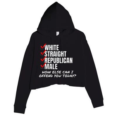 White Male How Can I Offend You Crop Fleece Hoodie