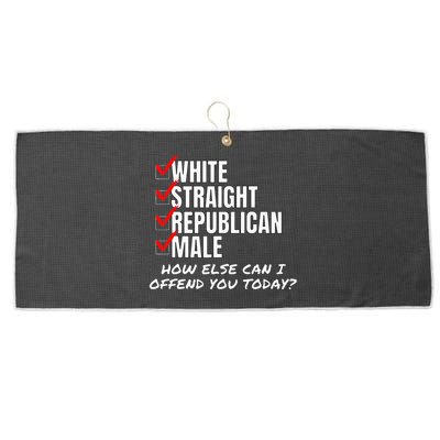 White Male How Can I Offend You Large Microfiber Waffle Golf Towel