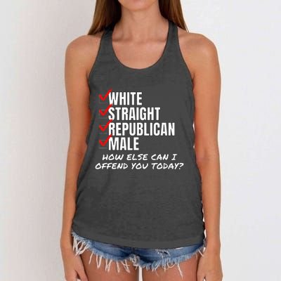 White Male How Can I Offend You Women's Knotted Racerback Tank