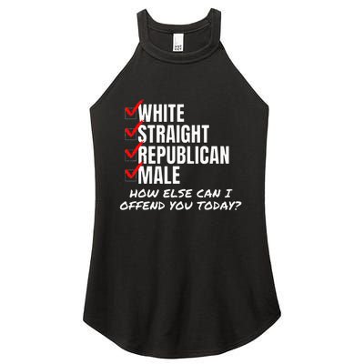 White Male How Can I Offend You Women's Perfect Tri Rocker Tank