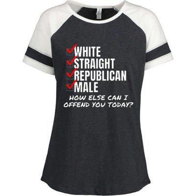 White Male How Can I Offend You Enza Ladies Jersey Colorblock Tee