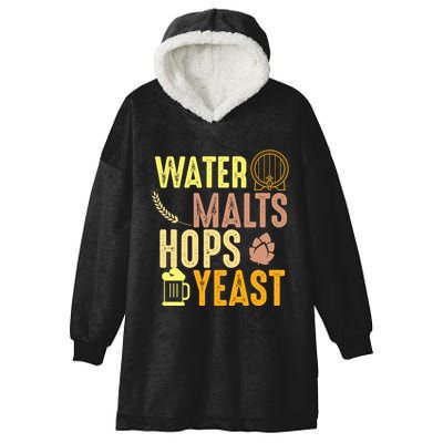 Water Malts Hops Yeast Beer Brewing Ingredients Gift Hooded Wearable Blanket