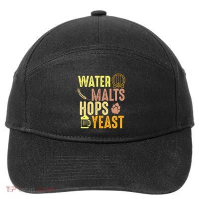 Water Malts Hops Yeast Beer Brewing Ingredients Gift 7-Panel Snapback Hat