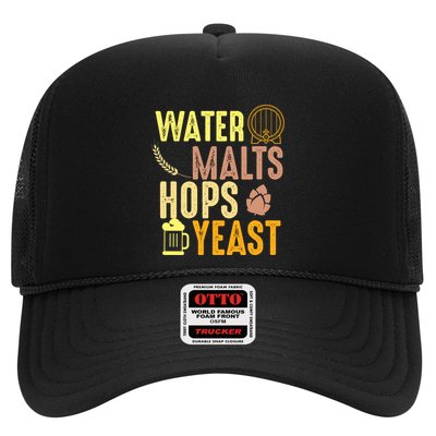 Water Malts Hops Yeast Beer Brewing Ingredients Gift Trucker Hat