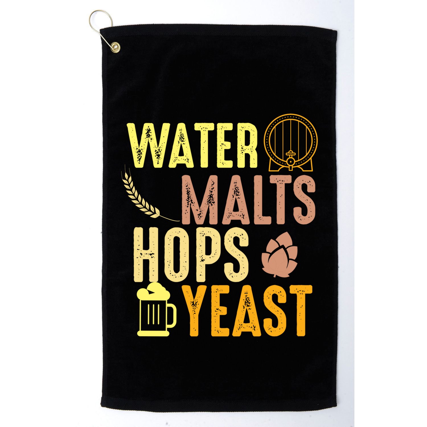 Water Malts Hops Yeast Beer Brewing Ingredients Gift Golf Towel