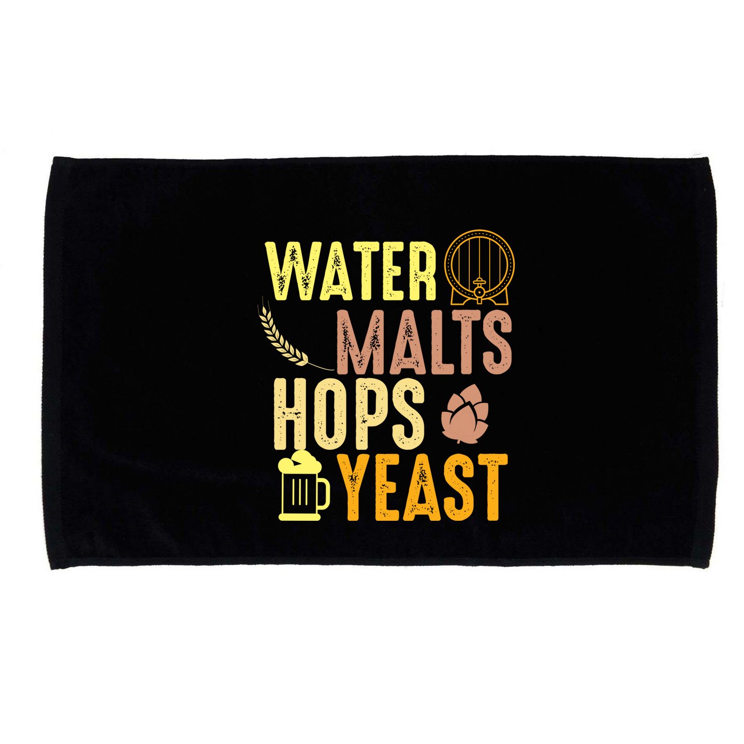 Water Malts Hops Yeast Beer Brewing Ingredients Gift Microfiber Hand Towel