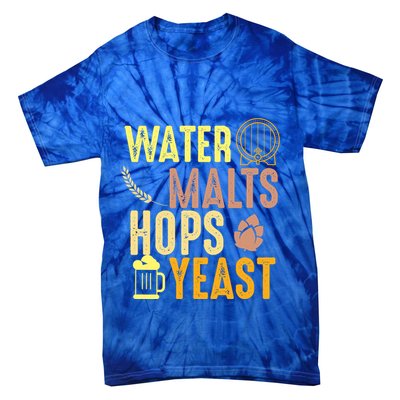 Water Malts Hops Yeast Beer Brewing Ingredients Gift Tie-Dye T-Shirt