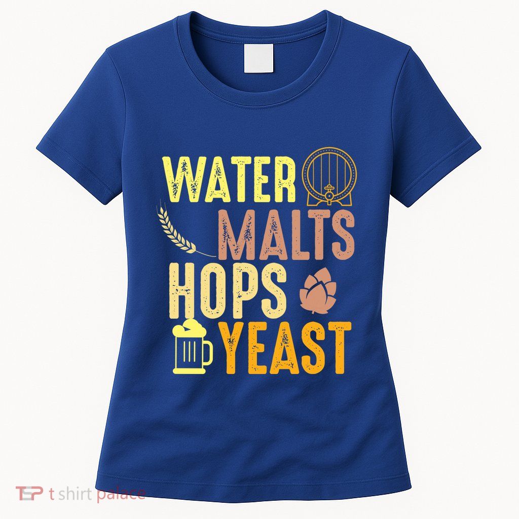 Water Malts Hops Yeast Beer Brewing Ingredients Gift Womens T-Shirt