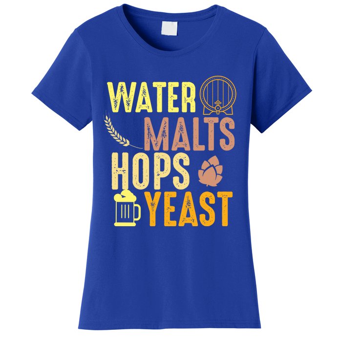 Water Malts Hops Yeast Beer Brewing Ingredients Gift Women's T-Shirt