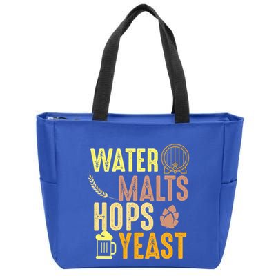 Water Malts Hops Yeast Beer Brewing Ingredients Gift Zip Tote Bag