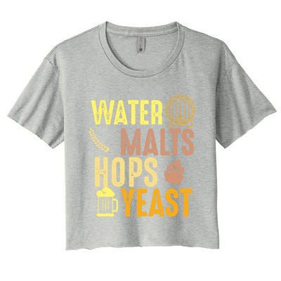 Water Malts Hops Yeast Beer Brewing Ingredients Gift Women's Crop Top Tee