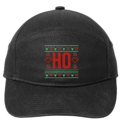 Where My Ho's At Ugly Christmas Sweater Couples Matching 7-Panel Snapback Hat
