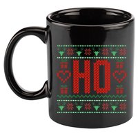 Where My Ho's At Ugly Christmas Sweater Couples Matching 11oz C Handle Ceramic Mug
