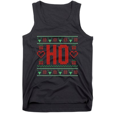 Where My Ho's At Ugly Christmas Sweater Couples Matching Tank Top
