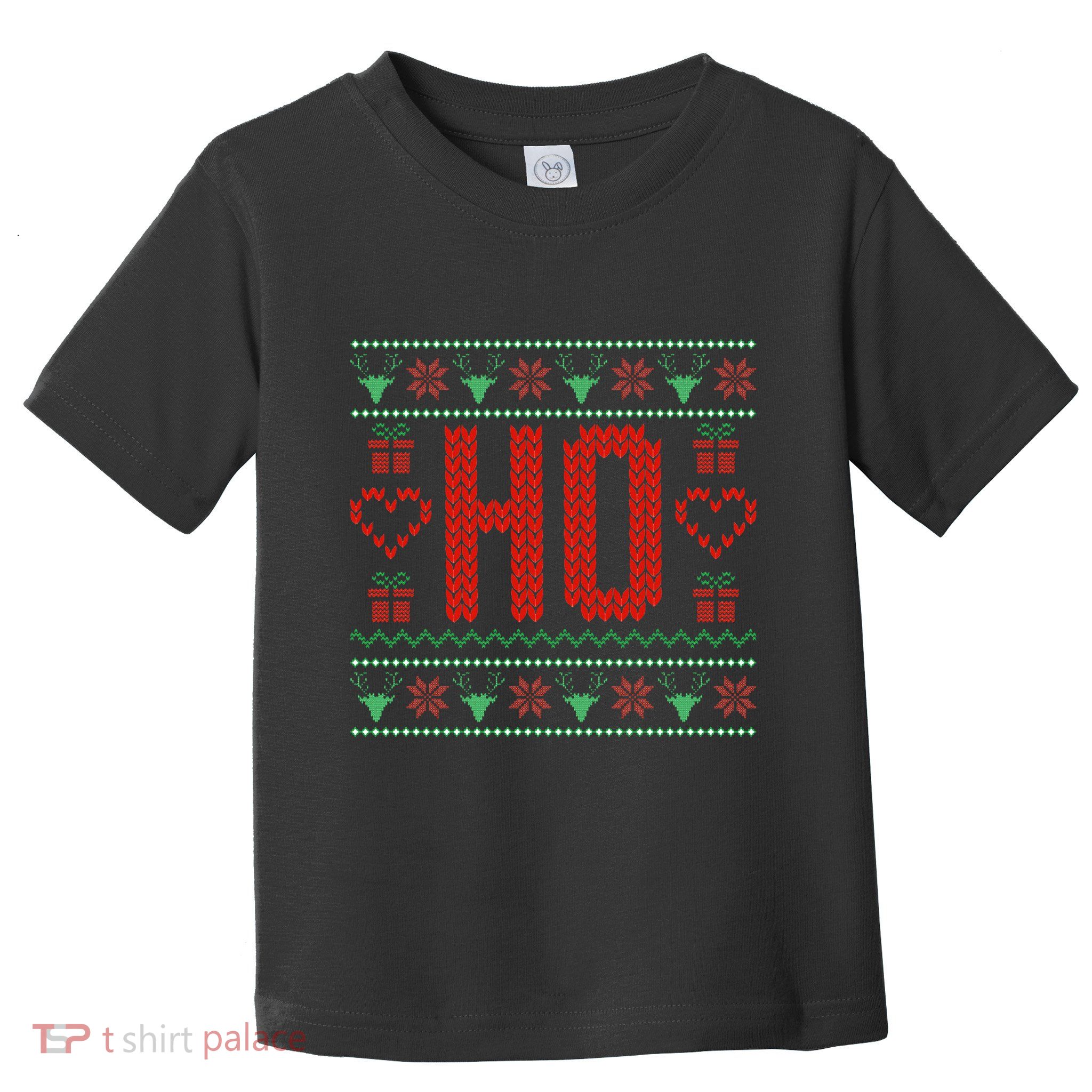 Where My Ho's At Ugly Christmas Sweater Couples Matching Toddler T-Shirt