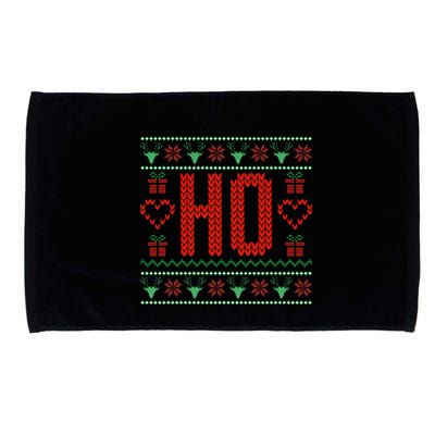 Where My Ho's At Ugly Christmas Sweater Couples Matching Microfiber Hand Towel