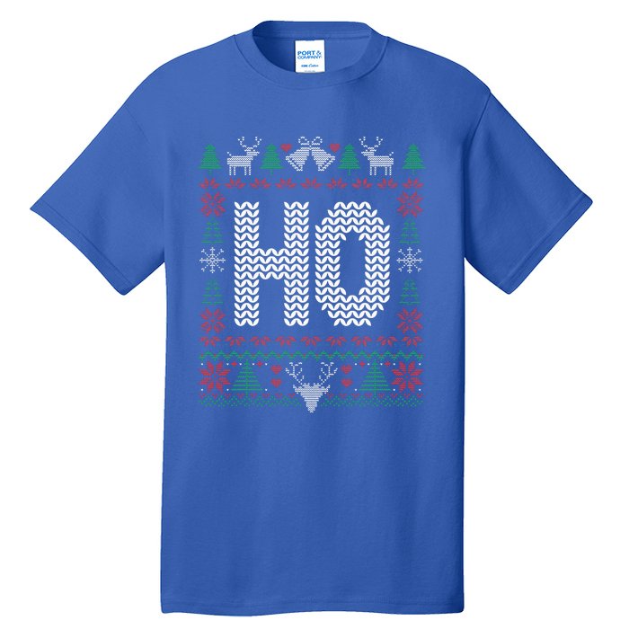 Where My Ho's At Ho Matching Couple Christmas Ugly Sweater  Tall T-Shirt