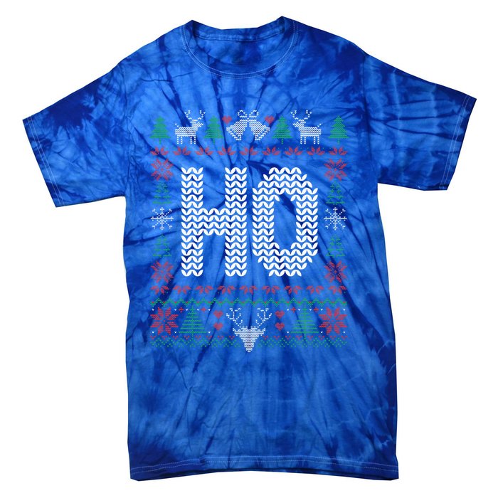 Where My Ho's At Ho Matching Couple Christmas Ugly Sweater  Tie-Dye T-Shirt