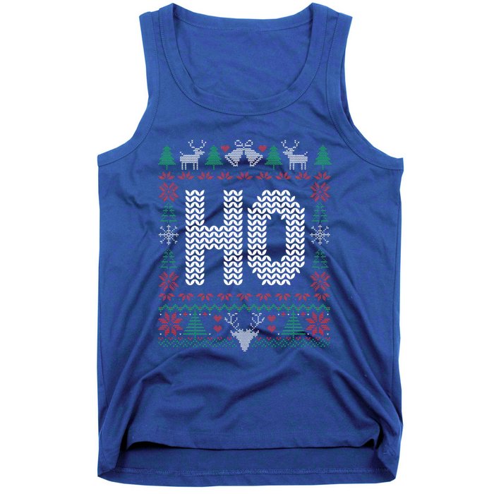 Where My Ho's At Ho Matching Couple Christmas Ugly Sweater  Tank Top