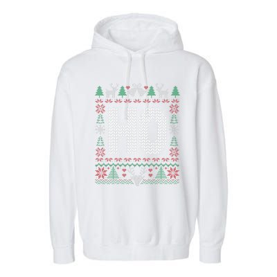 Where My Ho's At Ho Matching Couple Christmas Ugly Sweater  Garment-Dyed Fleece Hoodie