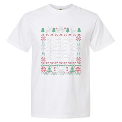 Where My Ho's At Ho Matching Couple Christmas Ugly Sweater  Garment-Dyed Heavyweight T-Shirt