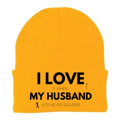 When My Husband Lets Me Go Golfing Funny Golf Mom Golf Mama Gift Knit Cap Winter Beanie