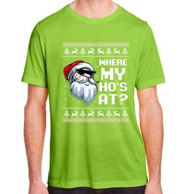 Where My Ho's At Ho Matching Couple Santa Ugly Christmas Great Gift Adult ChromaSoft Performance T-Shirt