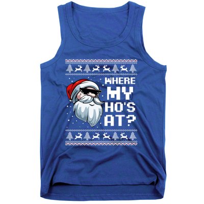 Where My Ho's At Ho Matching Couple Santa Ugly Christmas Great Gift Tank Top