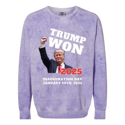 We Made History Trump 2024 Won Inauguration Day 2025 Winner Colorblast Crewneck Sweatshirt