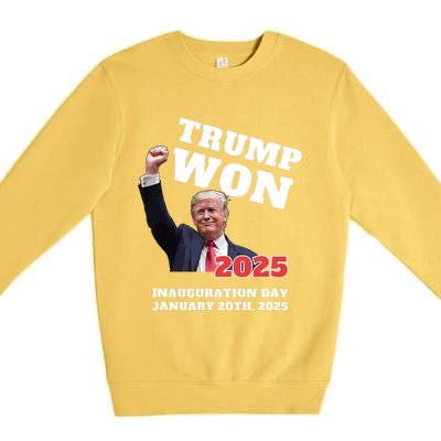 We Made History Trump 2024 Won Inauguration Day 2025 Winner Premium Crewneck Sweatshirt