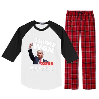 We Made History Trump 2024 Won Inauguration Day 2025 Winner Raglan Sleeve Pajama Set