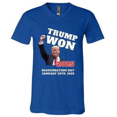 We Made History Trump 2024 Won Inauguration Day 2025 Winner V-Neck T-Shirt