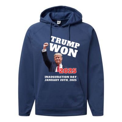 We Made History Trump 2024 Won Inauguration Day 2025 Winner Performance Fleece Hoodie